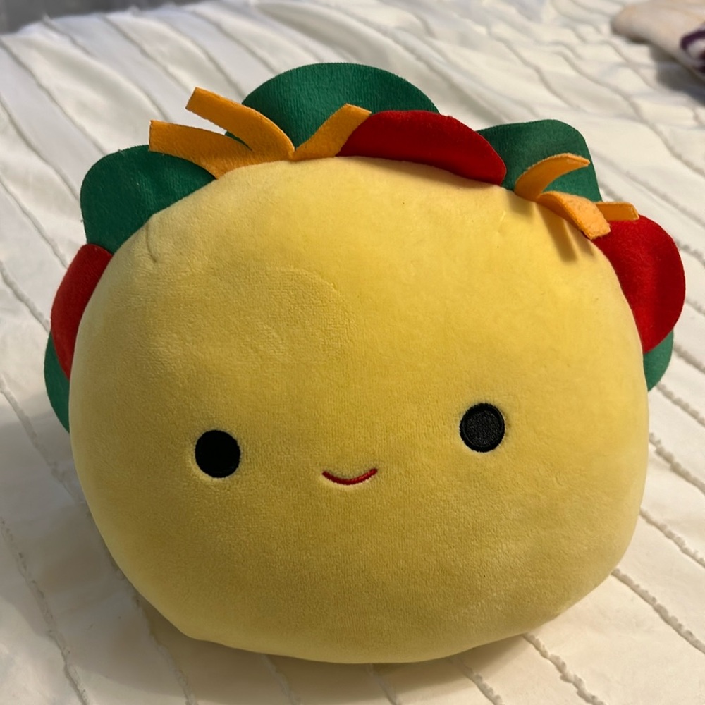 Gently loved Taco Squishmallow 8-9 inch .